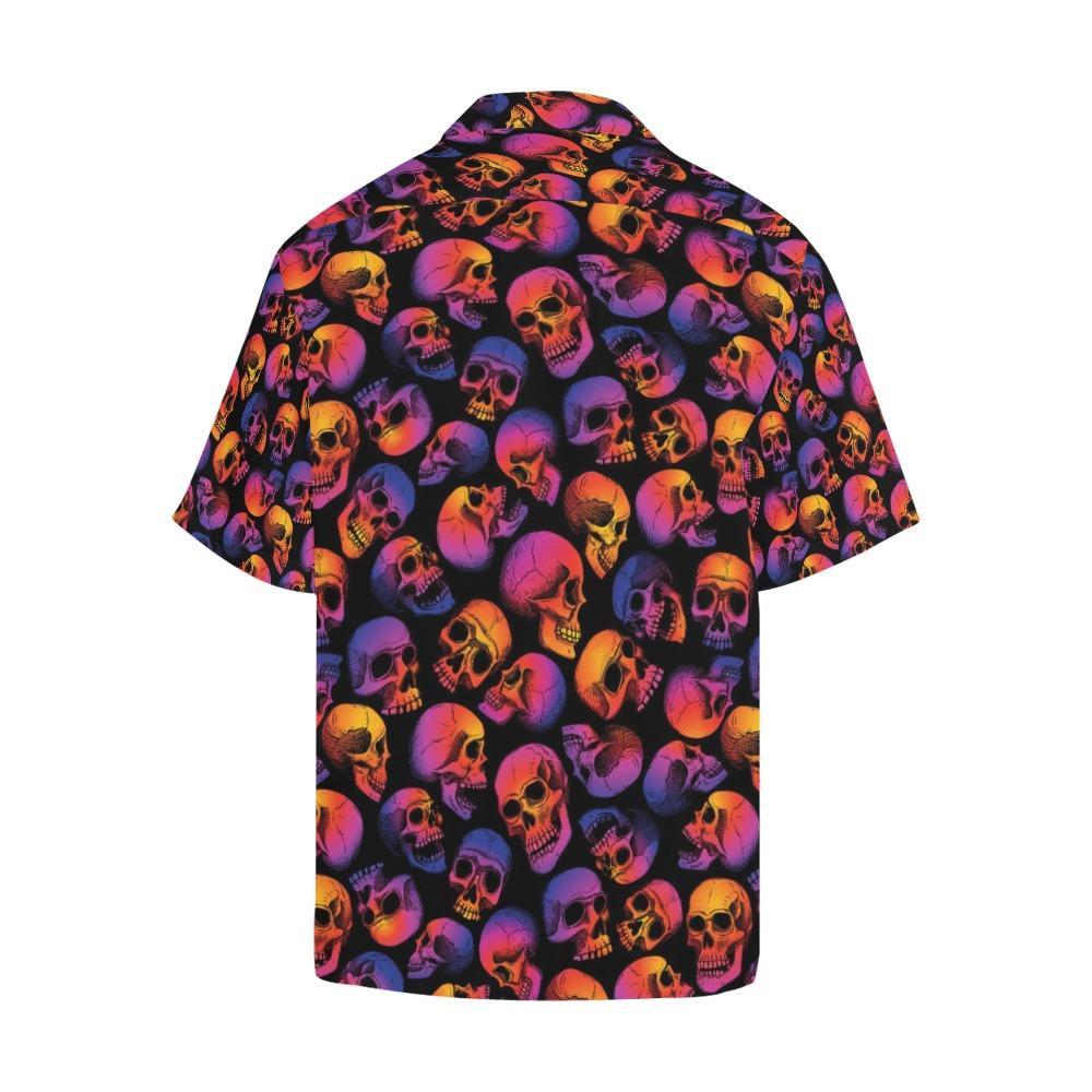 Skull Multicolor Print Design Hawaiian Shirt