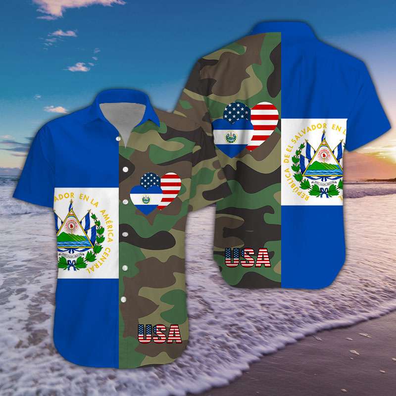 El Salvador America Camo Hawaiian Shirts #Dh