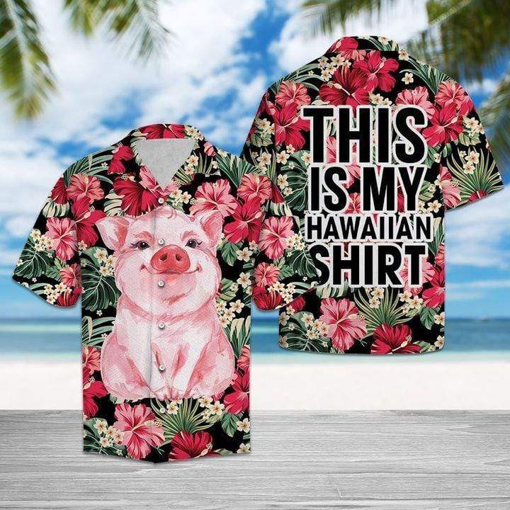 Cute Pig This Is My Hawaiian Shirt #L