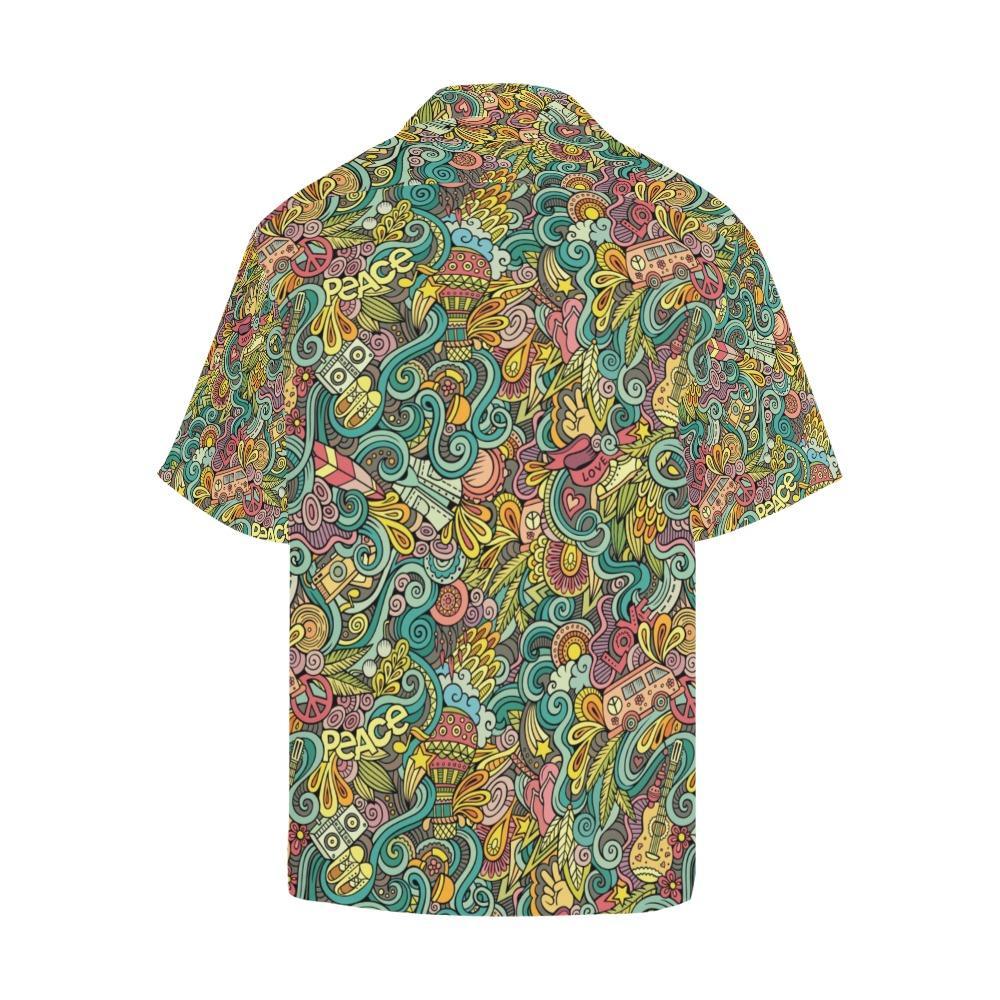 Hippie Print Design Hawaiian Shirt