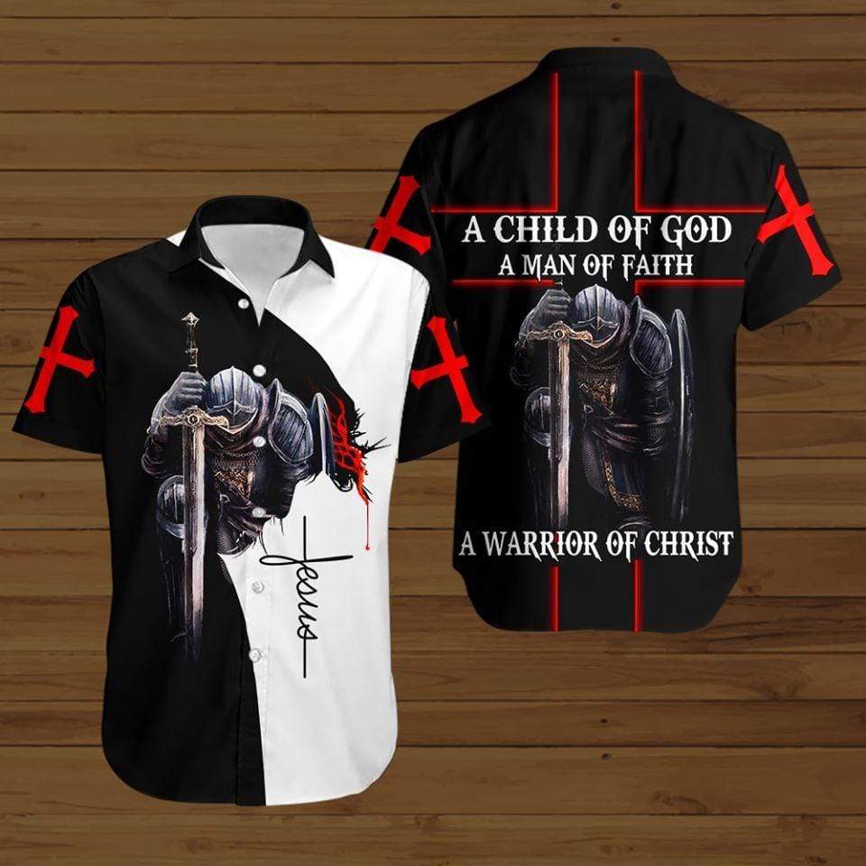 A Child of God A Man of Faith Jesus Cross Hawaiian Shirts