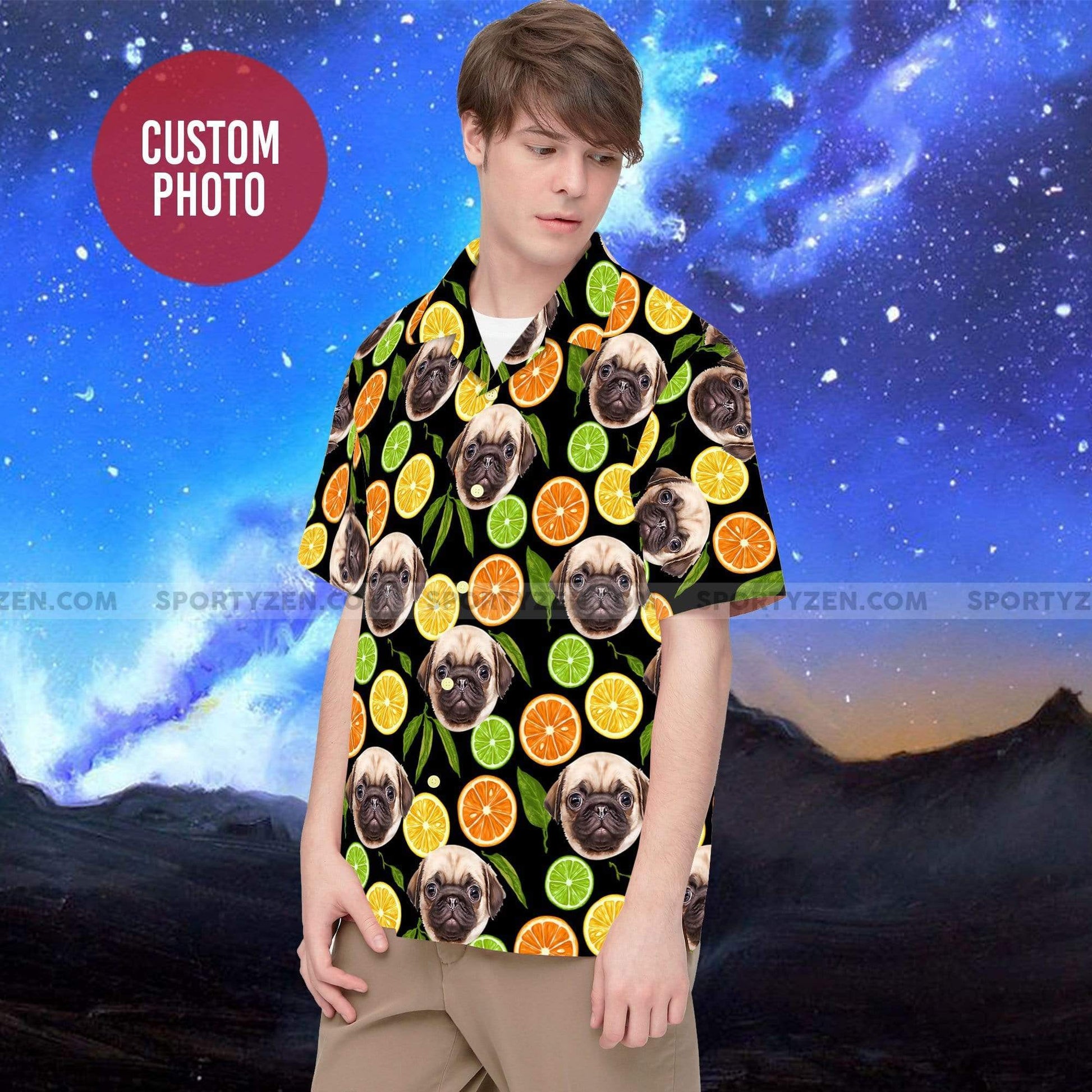 Lime Fruit Custom Photo of Your Dog Pet Tropical Hawaiian Shirts 3D #2808L