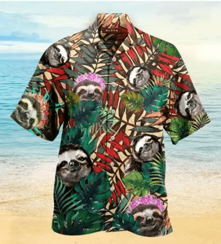 Cute Sloth tropical Hawaiian Aloha Shirts