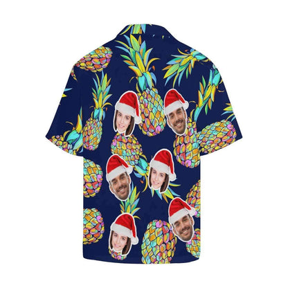 Custom Face Christmas Pineapple Men's All Over Print Hawaiian Shirt