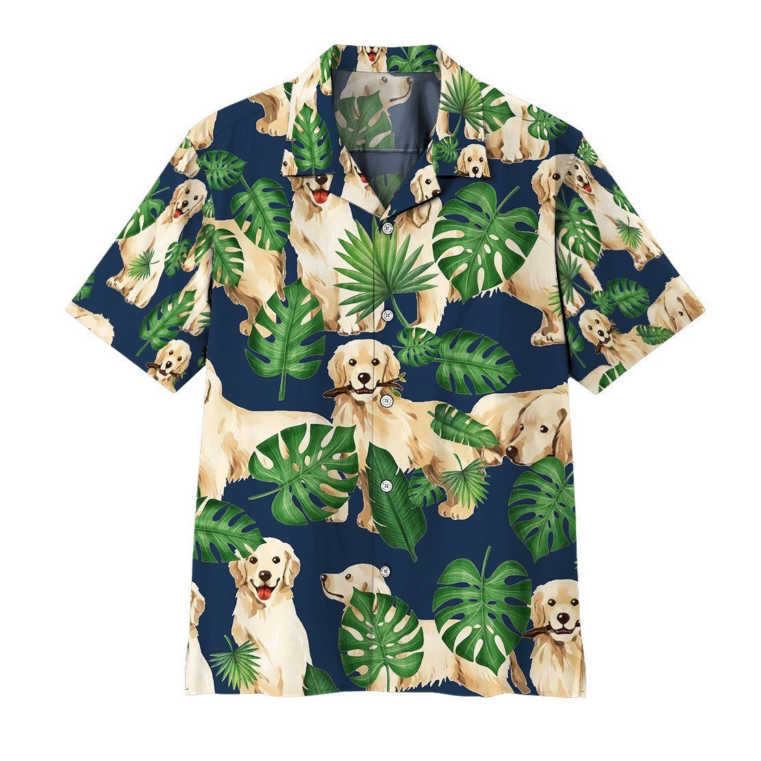  3D Tropical Golden Retrievers Hawaii Shirt