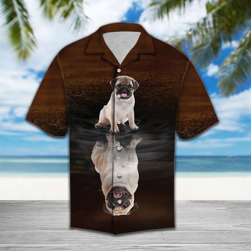 Cute Pug   Khaki Amazing Design Unisex Hawaiian Shirt For Men And Women Dhc17064057