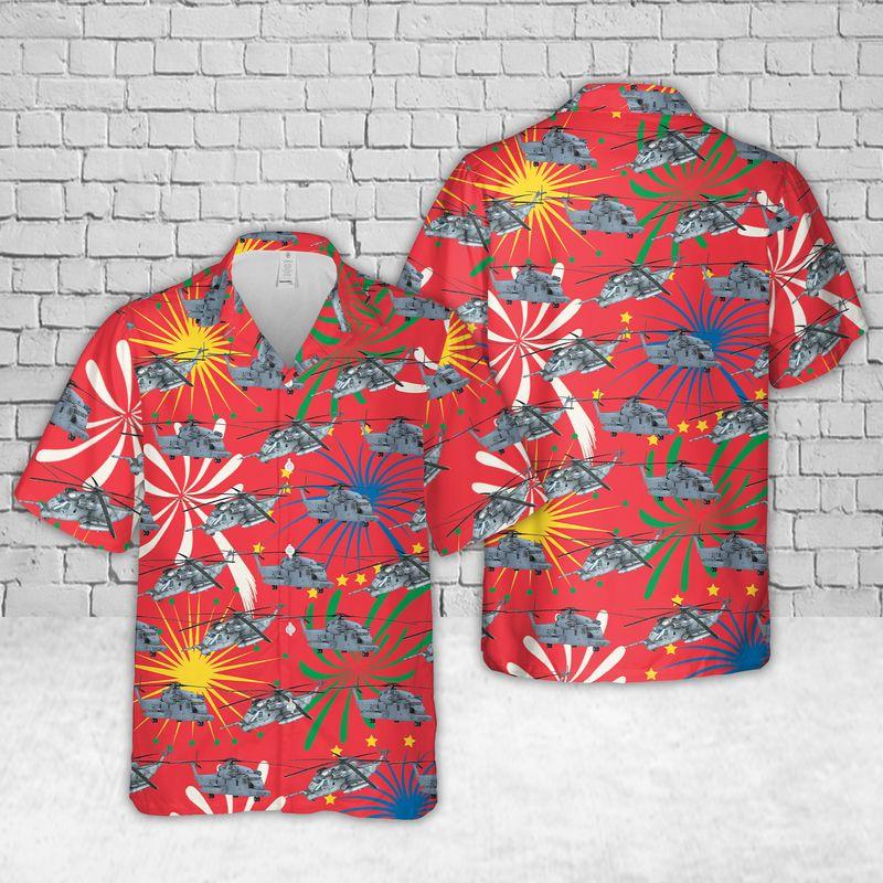 Sikorsky Mh-53 Pave Low Red Pattern Aloha Hawaiian Shirts Or Shorts