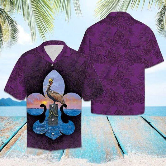 Purple Tropical Louisiana Holiday Matching Hawaii Shirts #H