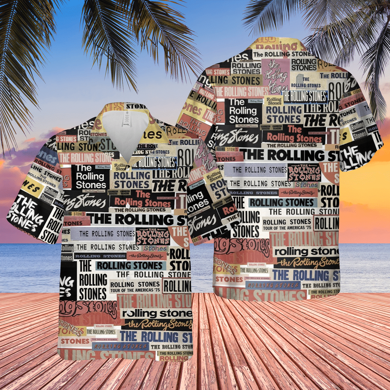 The Rolling Stones Pattern Hawaiian Shirt For Rock 'n Roll Lovers