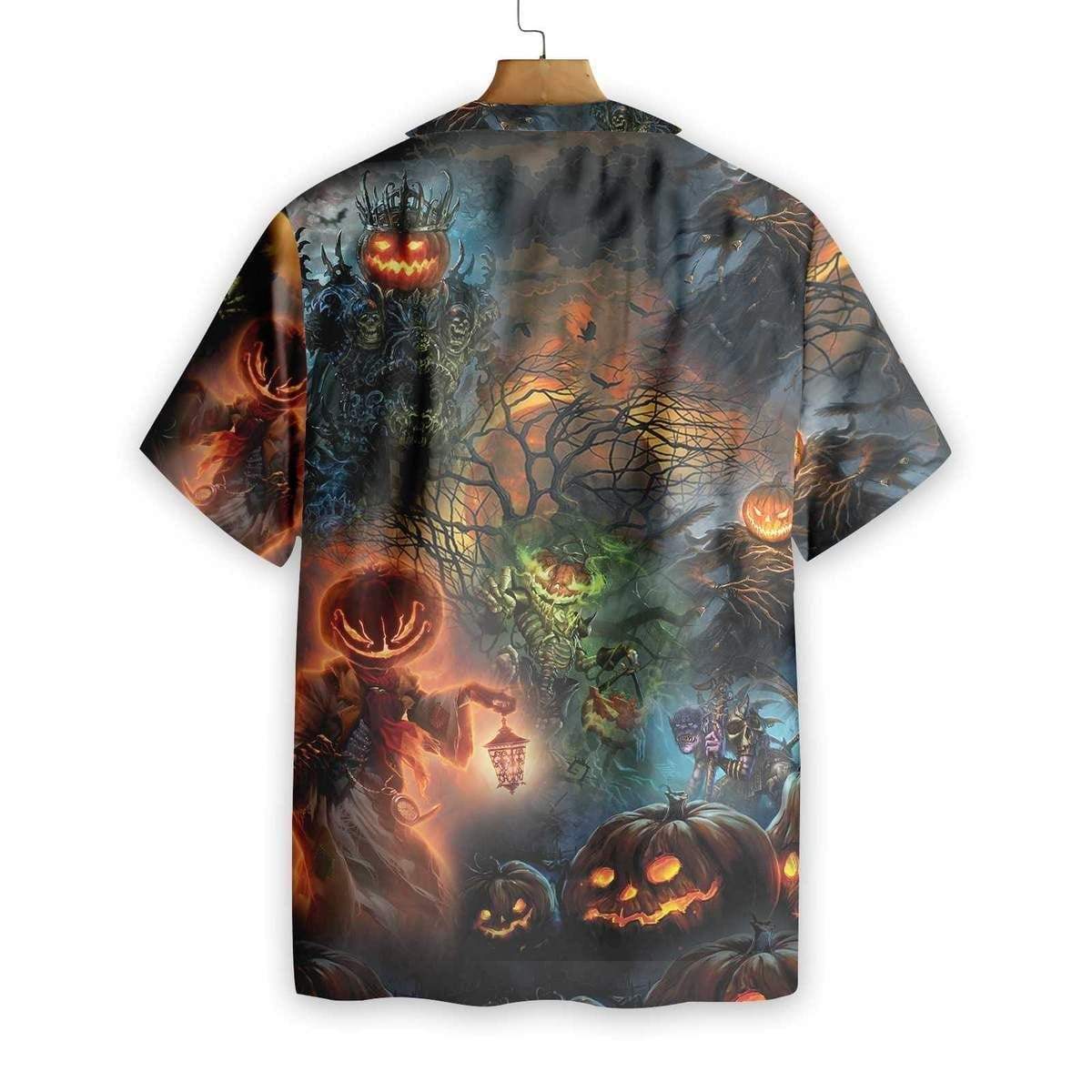 Halloween Angry Evil Pumkin Hawaiian Aloha Shirts #DH