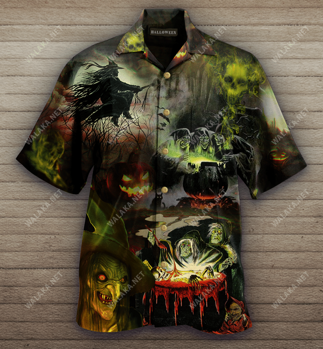 Halloween Scary Witch Poisoning Skeleton Hawaiian Aloha Shirts #DH