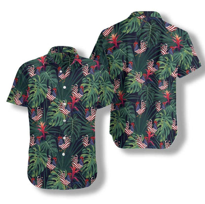 Chicken American Flag Tropical Hawaiian Shirt | For Women Men