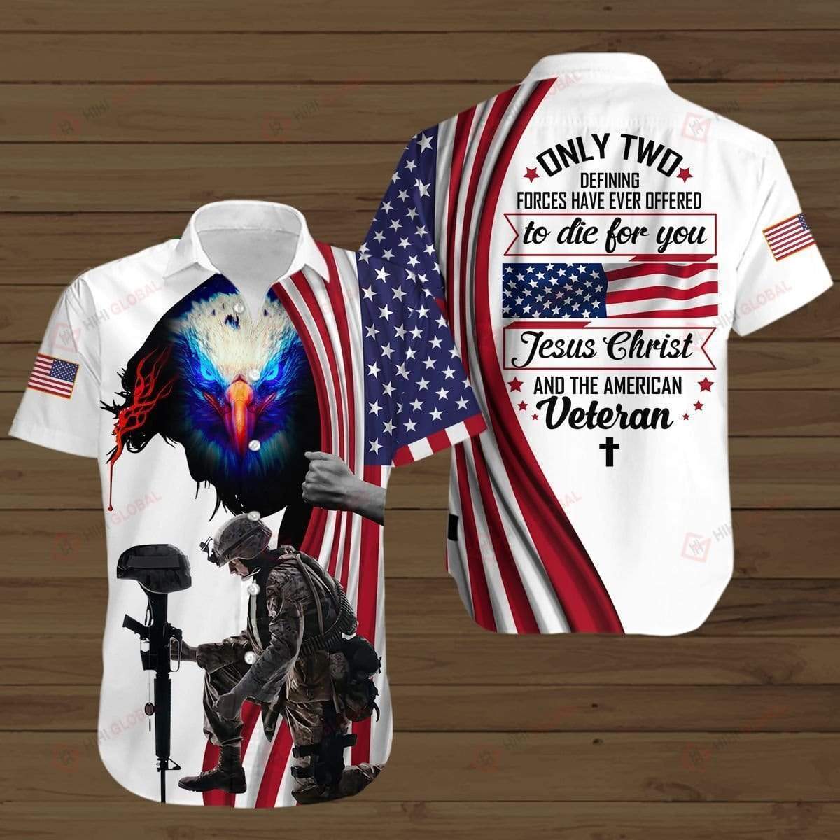 Independence Day Eagle Veteran Only two defining forces have ever Aloha Hawaiian Shirts, Summer Shirts, Beach Shirts