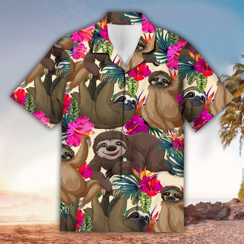 Sloth Aloha Shirt, Hawaiian Shirt For Sloth Lovers