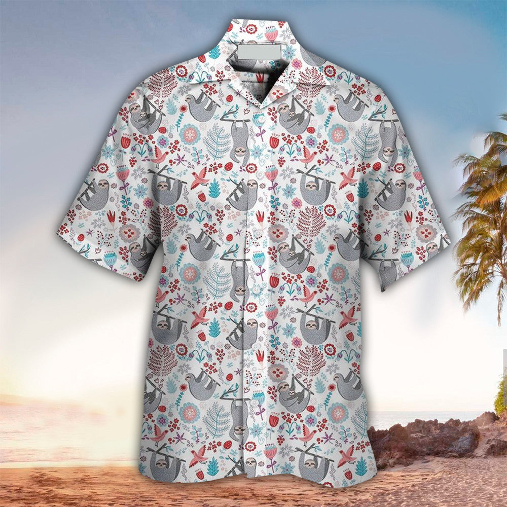 Sloth Aloha Shirt, Perfect Hawaiian Shirt For Sloth Lover