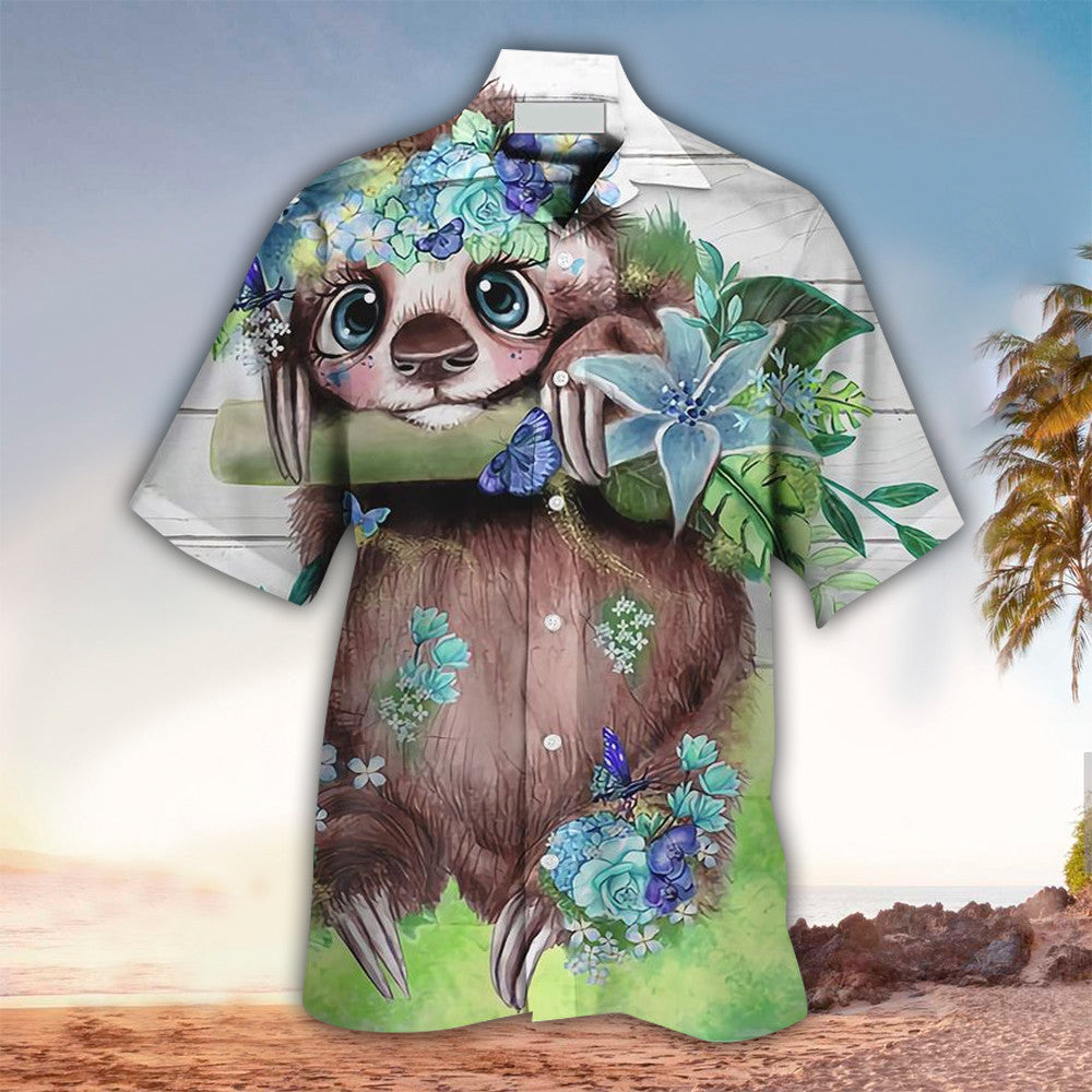 Sloth Aloha Shirt, Perfect Hawaiian Shirt For Sloth Lover