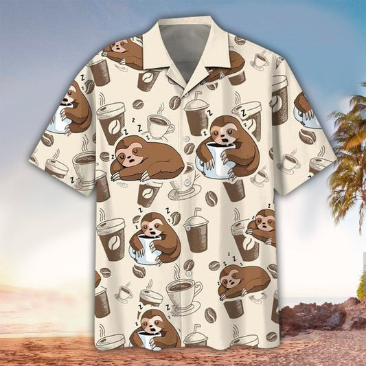 Sloth Hawaiian Shirt, Sloth Button Up Shirt