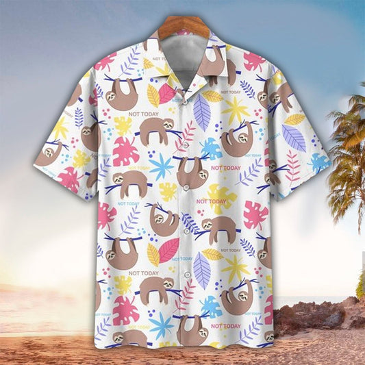 Sloth Hawaiian Shirt, Sloth Button Up Shirt