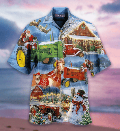 Christmas Farm Hawaiian Shirt