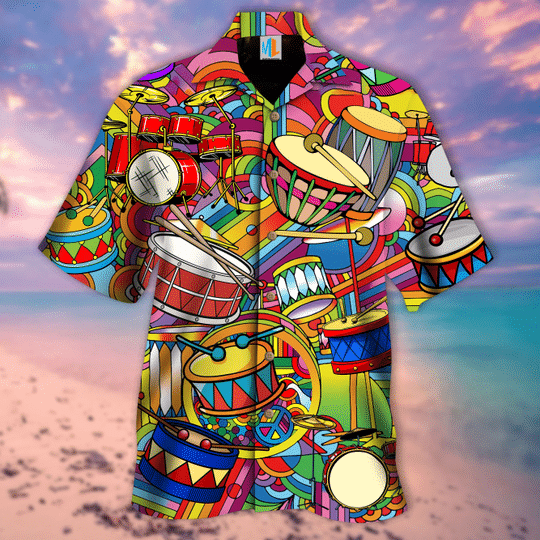 Peace Love Drums Hawaiian Shirt