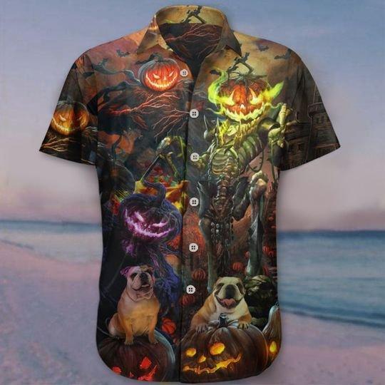 Bulldog Pumpkin King Halloween Hawaiian Shirt | For Men & Women | Adult | HW8966