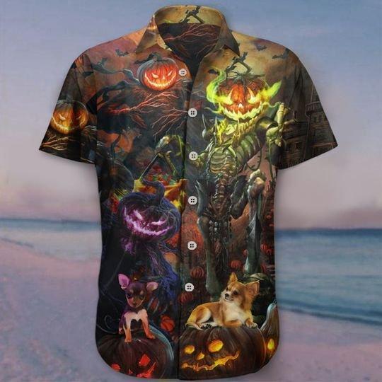 Chihuahua Pumpkin King Halloween Hawaiian Shirt | For Men & Women | Adult | HW8980