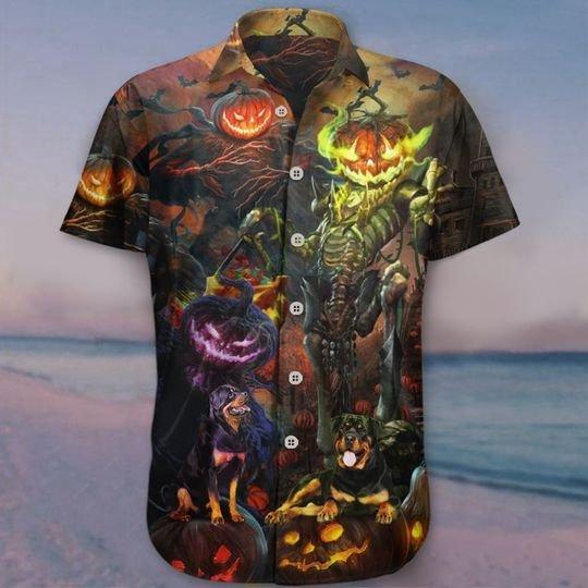 Rottweiler Pumpkin King Halloween Hawaiian Shirt | For Men & Women | Adult | HW8979