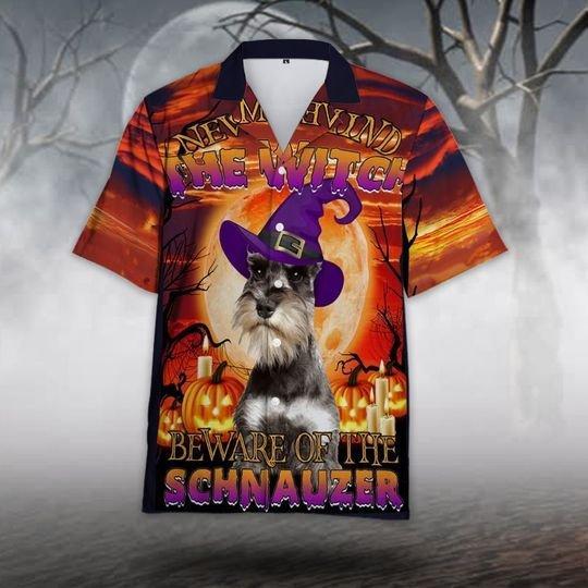 The Witch Beware Of The Schnauzer Halloween Hawaiian Shirt | For Men & Women | Adult | HW8963