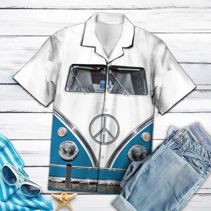 Blue Hippie Bus Hawaiian Shirt