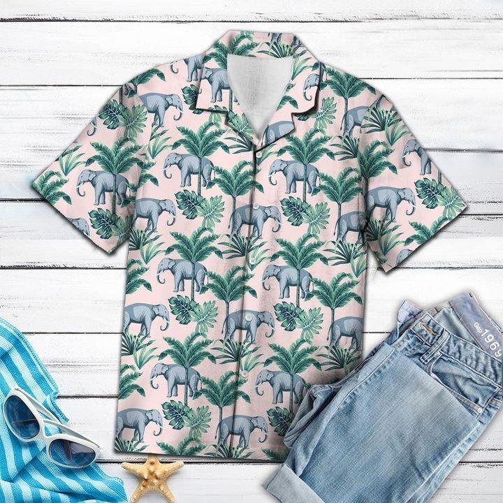 Elephant Coconut Palm Hawaiian Shirt