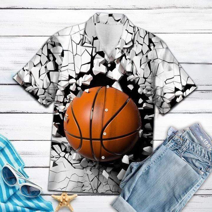 Basketball Broken Wall Hawaiian Aloha Shirts #L