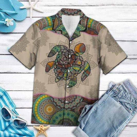 Mandala Turtle Hawaii Shirts Unique Beach Shirt Hawaiian