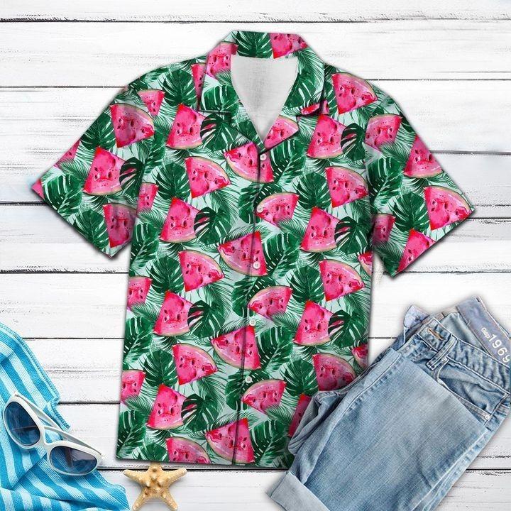 Watermelon Tropical Hawaiian Shirt, Summer Shirt, Beach shirt