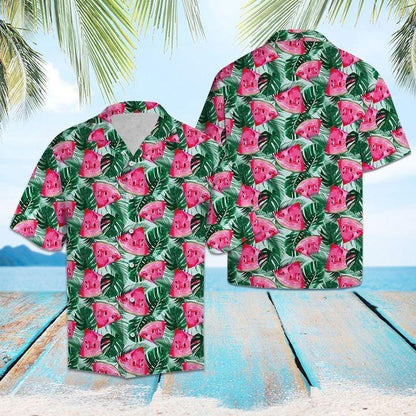 Watermelon Tropical Hawaiian Shirt, Summer Shirt, Beach shirt