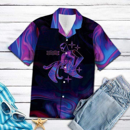 Amazing Aquarius Horoscope Hawaiian Shirt Zodiac Birthday Gifts