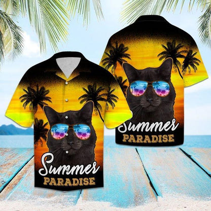 Black Cat Paradise Hawaiian Shirt | For Men & Women | Adult | HW1490