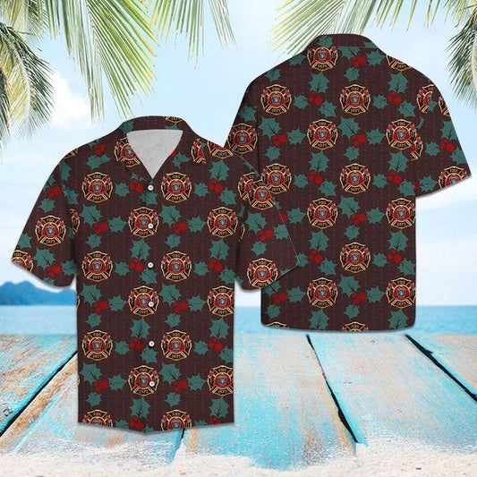 Firefighter Leaves Hawaiian Shirt | For Men & Women | Adult | HW1618