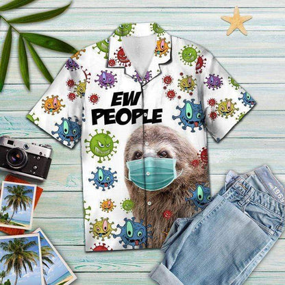 Sloth Wear Mask Hawaii Shirts Unique Beach Shirt Hawaiian