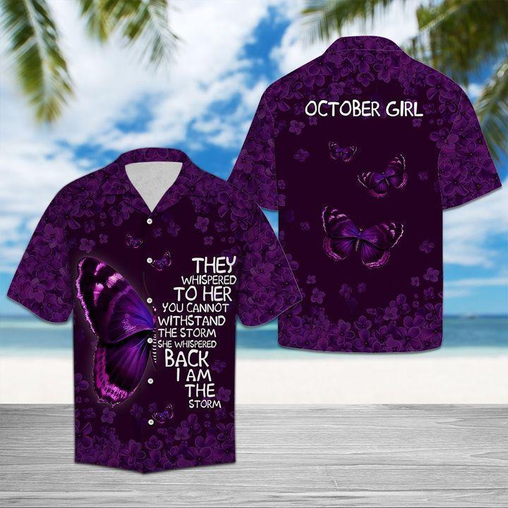 Butterfly And October Girl Hawaiian Shirt