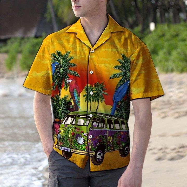 Vintage Hippie Bus Hawaiian Shirt | For Men & Women | Adult | HW1413