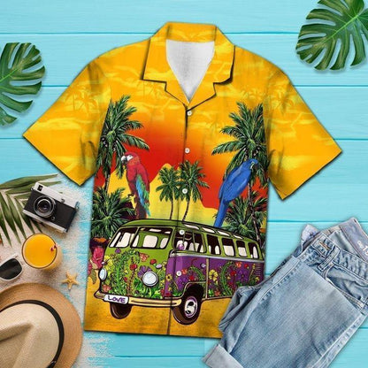 Vintage Hippie Bus Hawaiian Shirt | For Men & Women | Adult | HW1413