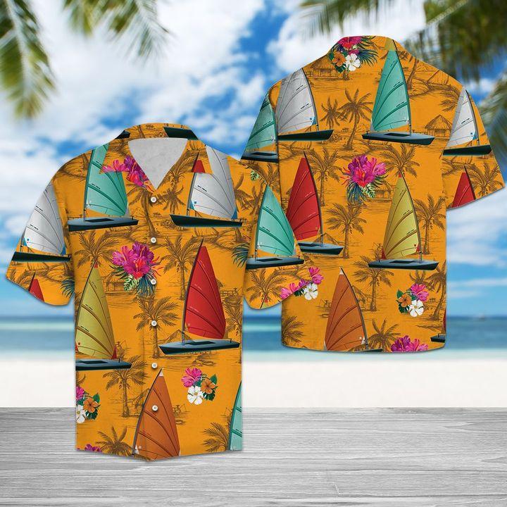 Wind Surfing Tropical Flowers Hawaiian Shirt | For Men & Women | Adult | HW6569