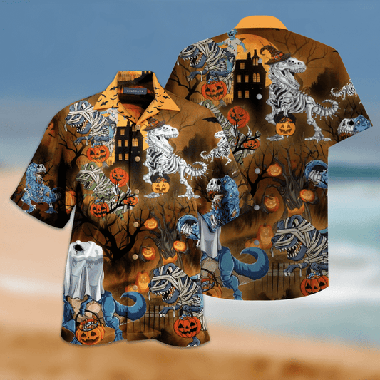 Halloween Dinosaur Hawaiian Shirt