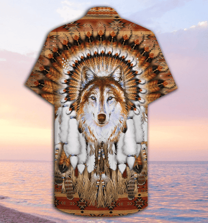 Wolf Feather Headdress Hawaiian Aloha Shirts #DH