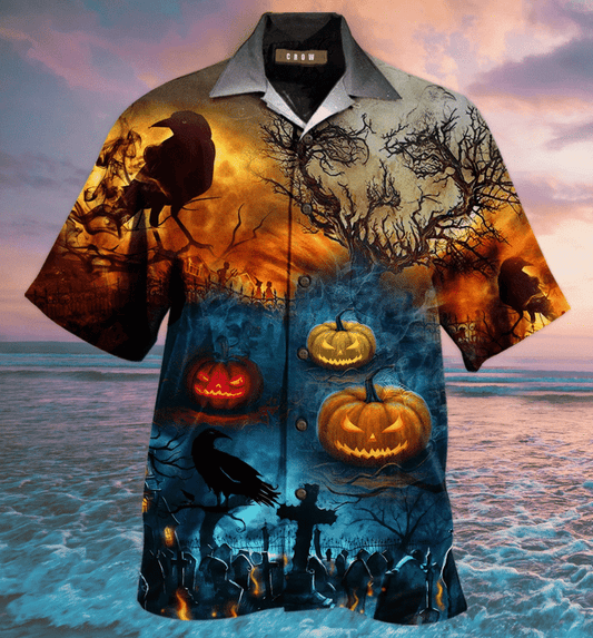 Glowing Pumpkin by Night Halloween Hawaiian Shirt | For Men & Women | Adult | HW9032