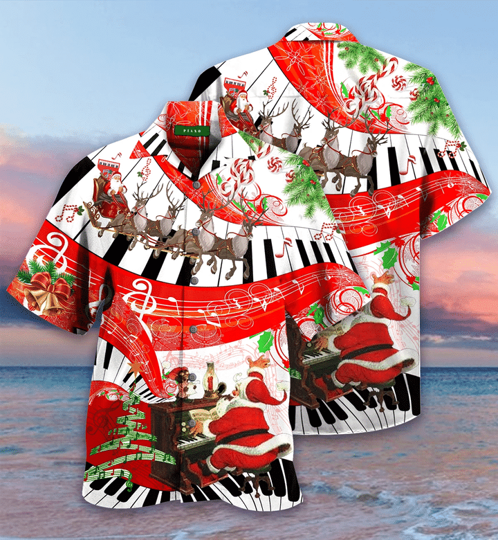 Christmas Piano Hawaiian Shirt