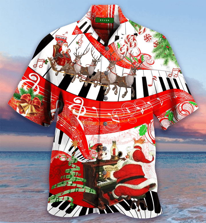 Christmas Piano Hawaiian Shirt