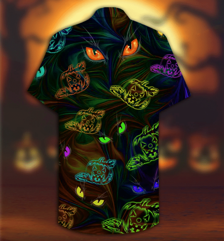 Groovy Pumpkins Cat Eyes Halloween Hawaiian Shirt | For Men & Women | Adult | HW2037