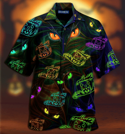 Groovy Pumpkins Cat Eyes Halloween Hawaiian Shirt | For Men & Women | Adult | HW2037