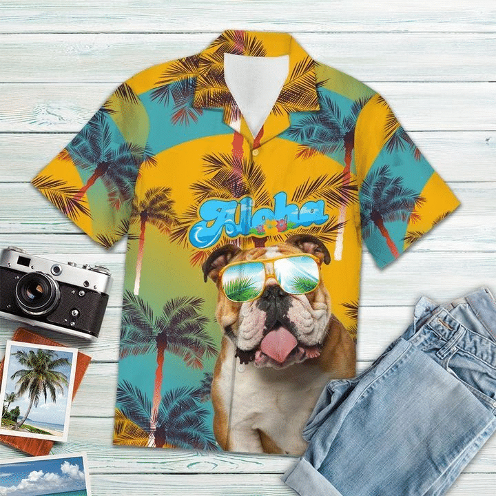 Bulldog Christmas Hawaiian Shirt | For Men & Women | Adult | HW2050